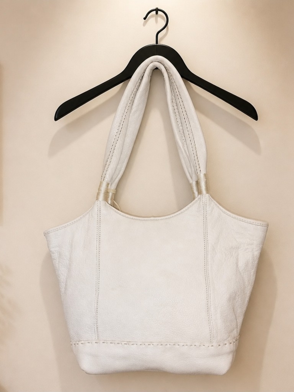 Vintage The Sak Taupe Pebbled Leather Shoulder Hobo Tote - Picture 12 of 15